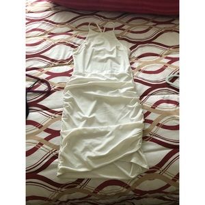 Super soft white dress with open back